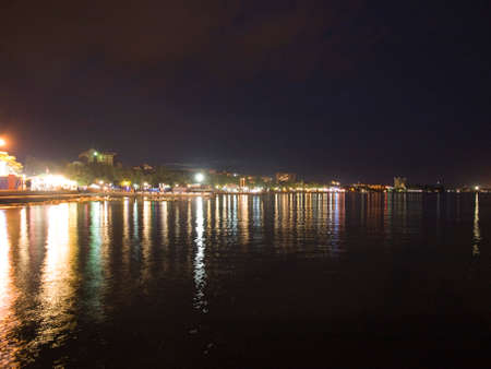 Kind of night in the summer of Feodosia in Crimeaの写真素材