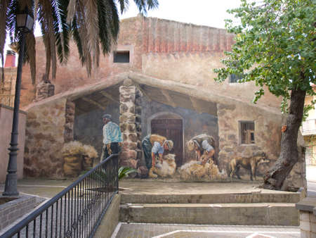 TINNURA, ITALY - SEPTEMBER 25,2015 - Graffiti on the walls of village Tinnura, in Sardinia, Italy.のeditorial素材
