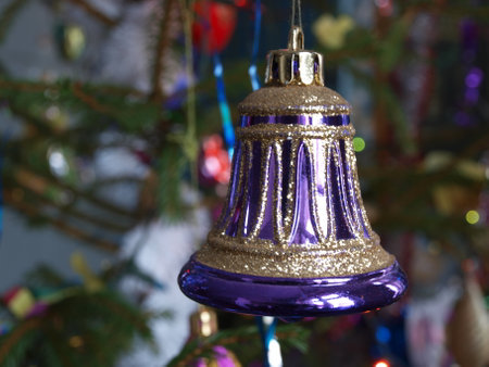 Christmas tree toy on a Christmas tree in the room.の写真素材