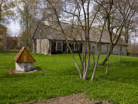 Old village house with outbuildings.の写真素材