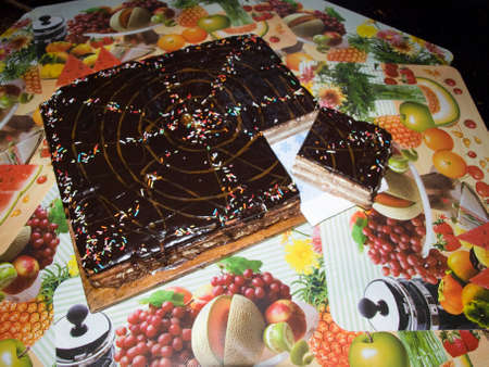 A piece of chocolate cake.の写真素材