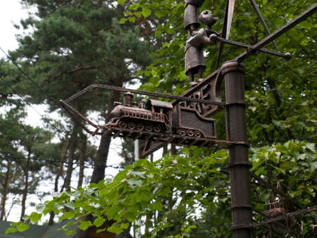 Decorative road sign in the center of the city of Svetlogorsk,Kaliningrad region,Russia.の写真素材