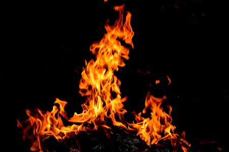 frame fire burn in the dark blackground