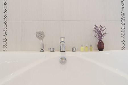 decoration of bathtub in bathroom concept - can use to display or montage on product