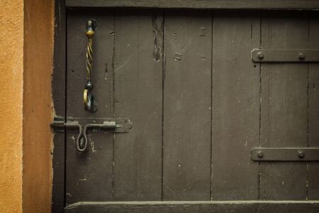 abstract vintage old wood door and lock - can use to display or montage on productの写真素材