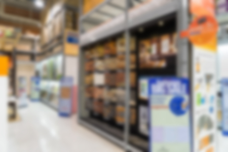 abstract tile construction store on blur for background - can use to display or montage on productの写真素材