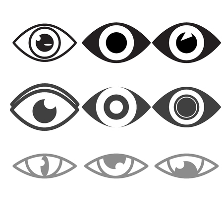 vector eye icon set flat designのイラスト素材