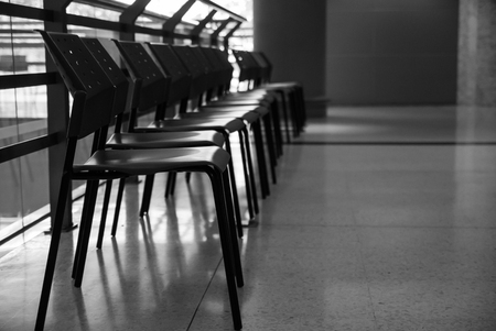 The Chair in black-and-white style for feel so emptyの写真素材