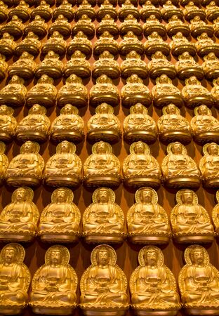 many image Buddha on wallの写真素材