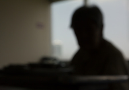 blur shadow old women is feel bored when she sick