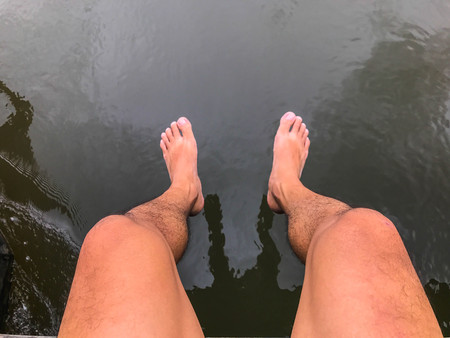 leg man on water