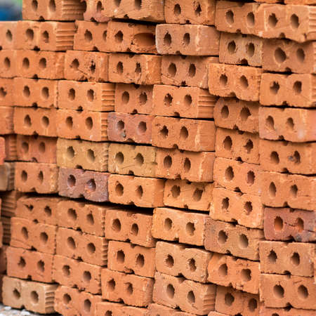 Stack of red bricks の写真素材