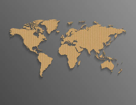 World map with cardboard. paper design.vector illustrationのイラスト素材