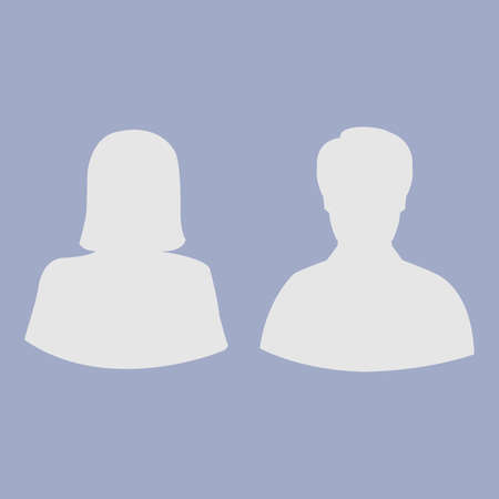 male and female profile picture , silhouette profileのイラスト素材
