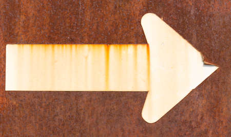 Arrow on metal corroded textureの写真素材