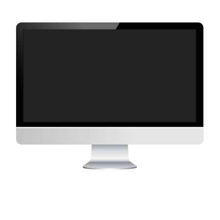 Computer display with blank white screenのイラスト素材