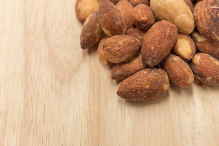 Salted and roasted Almonds .の写真素材