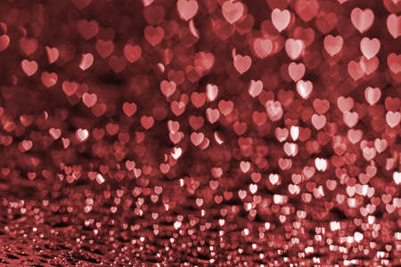 Abstract hearts bokeh backgroundの写真素材