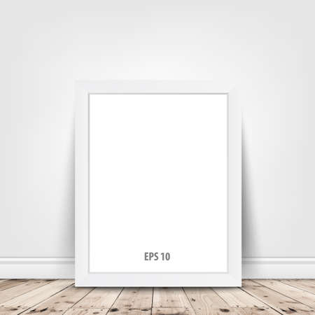blank frame on white wall  background. Vector illustration .のイラスト素材