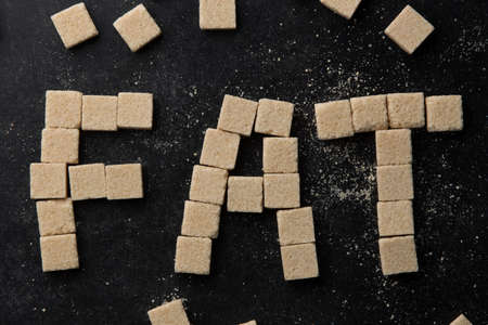 The word fat made of sugar cubesの写真素材