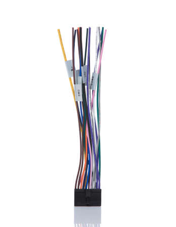 Car Audio wiring on white background