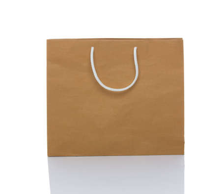 Brown Shopping Bag Isolated on White Background.の写真素材