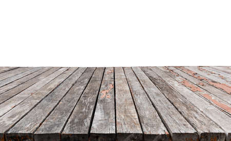 Old wood plank on white background