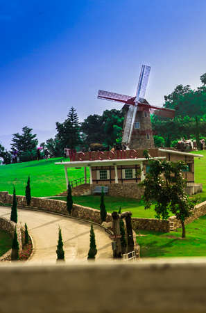 Wind turbines in thailand attractionsの写真素材