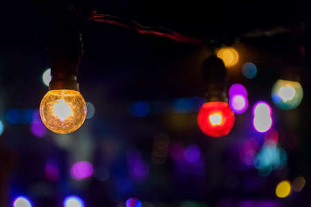 Color lamp and light bokehの写真素材