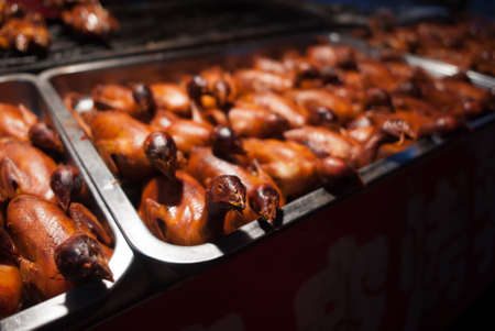 Pigeon roast at Wangfujing snack street, Beijingの写真素材