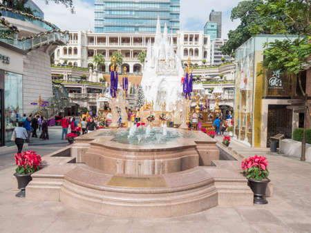 Hong Kong - November 26, 2015 : Crowds gather at 1881 Heritage or former Marine Police Headquarters market square for Christmas decorations on November 26, 2015.のeditorial素材