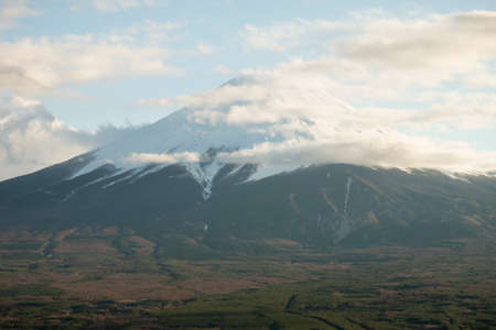 Fujisan moutain closeup view before sunset