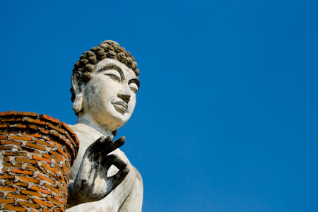 Buddha statue with blue skyのeditorial素材