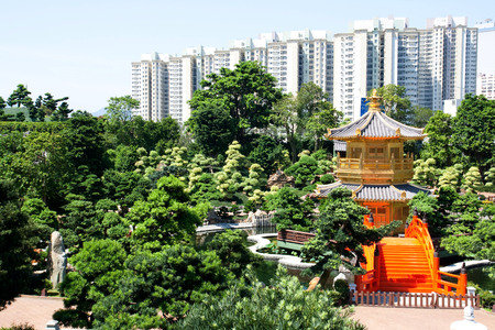 Gold pavilion in Hongkongの写真素材