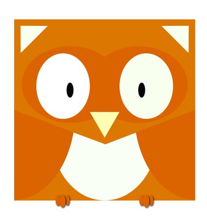 Square animal : Owlのイラスト素材