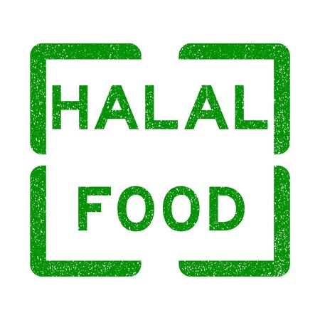 Halal food grunged rubber stampのイラスト素材