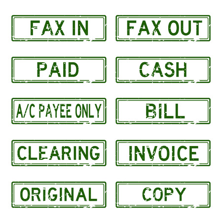 Grunged stamp set (Green color)のイラスト素材