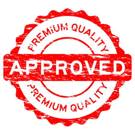 Grunged red approved premium quality stampのイラスト素材
