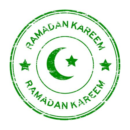 Green grunged ramadan kareem stampのイラスト素材