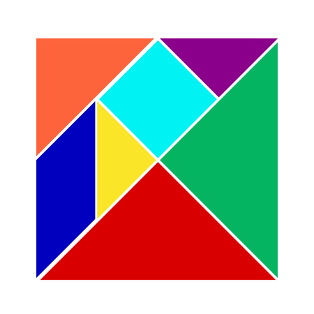 Colorful tangram on white background (Vector)のイラスト素材