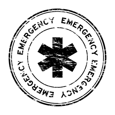 Black grunge emergency stampのイラスト素材