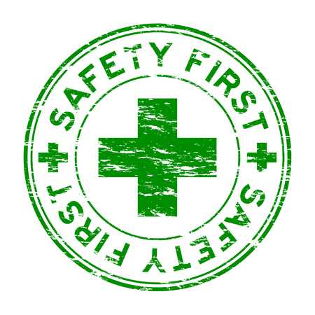 Grunge safety first stampのイラスト素材