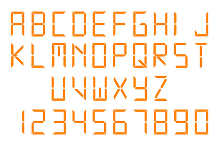 Orange digital font on white backgroundのイラスト素材