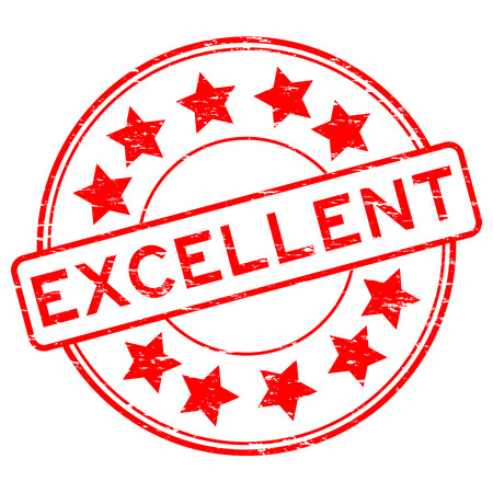 Grunge red excellent rubber stampのイラスト素材