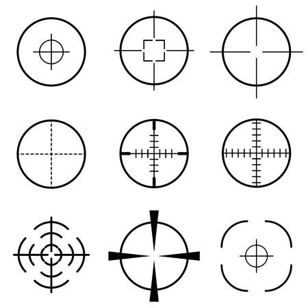 Set of crosshair scope targetのイラスト素材