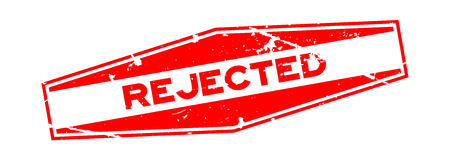 Grunge red rejected hexagon rubber seal stamp on white backgroundのイラスト素材