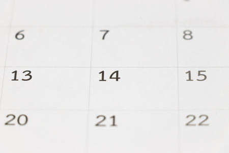 Calendar focus on number 14 background (Concept for 14 February, happy valentine day)の写真素材