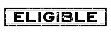 Grunge black eligible word square rubber seal stamp on white backgroundのイラスト素材