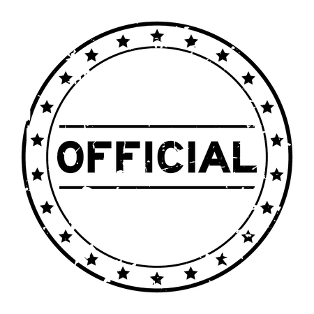 Grunge black official word round rubber seal stamp on white backgroundのイラスト素材