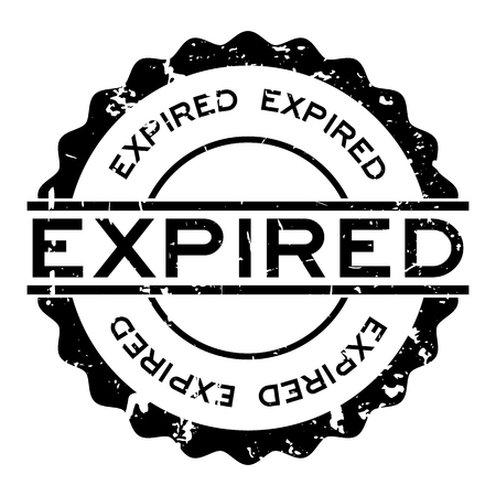 Grunge black expired word round rubber seal stamp on white backgroundのイラスト素材